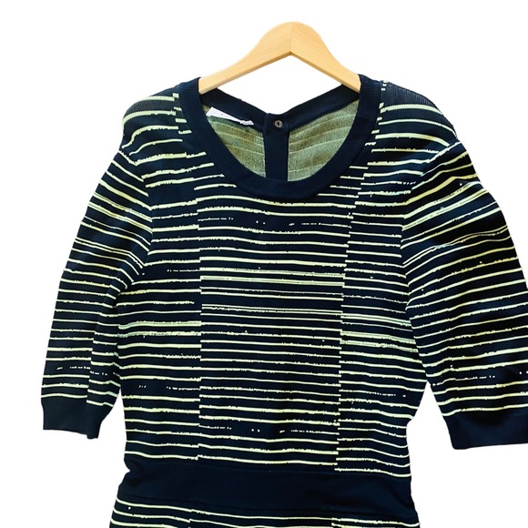 A.L.C. Culver Stripe Knit Dress Black and Green Size Medium - Picture 7 of 11